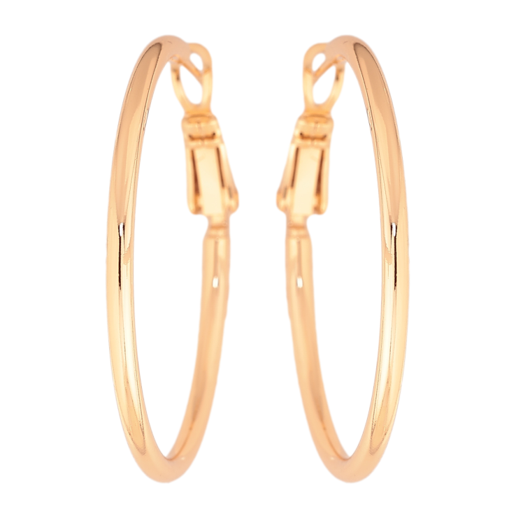 Серьги Xuping цвет позолота 18K кольца (конго) Классика ø 3.5см фото №5