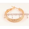 Сережки Xuping колір позолота 18K кільця (конго) декоративний візерунок ø 2.5см фото №2 Сережки Xuping колір позолота 18K кільця (конго) декоративний візерунок ø 2.5см фото №2