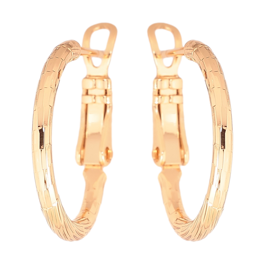 Сережки Xuping колір позолота 18K кільця (конго) декоративний візерунок ø 2см фото №1 Сережки Xuping колір позолота 18K кільця (конго) декоративний візерунок ø 2см фото №1