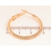 Серьги Xuping цвет позолота 18K кольца (конго) декоративный узор ø 3см фото №2
