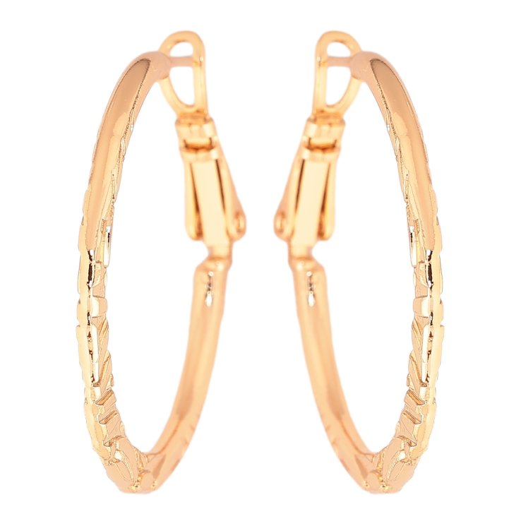 Сережки Xuping колір позолота 18K кільця (конго) декоративний візерунок ø 3см фото №23