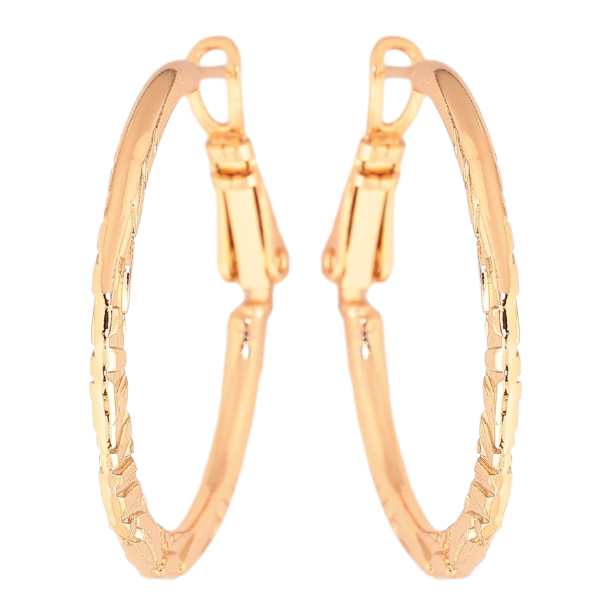 Серьги Xuping цвет позолота 18K кольца (конго) декоративный узор ø 3см фото №1