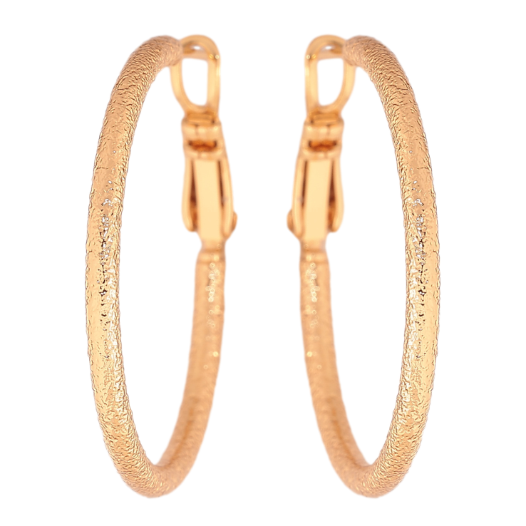 Сережки Xuping колір позолота 18K кільця (конго) декоративний візерунок ø 3см фото №15