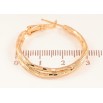 Серьги Xuping цвет позолота 18K кольца (конго) декоративный узор ø 3см фото №2