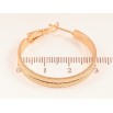 Сережки Xuping колір позолота 18K кільця (конго) декоративний візерунок ø 3см фото №2 Сережки Xuping колір позолота 18K кільця (конго) декоративний візерунок ø 3см фото №2