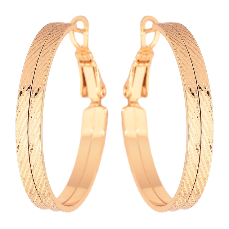 Сережки Xuping колір позолота 18K кільця (конго) декоративний візерунок ø 3см фото №17