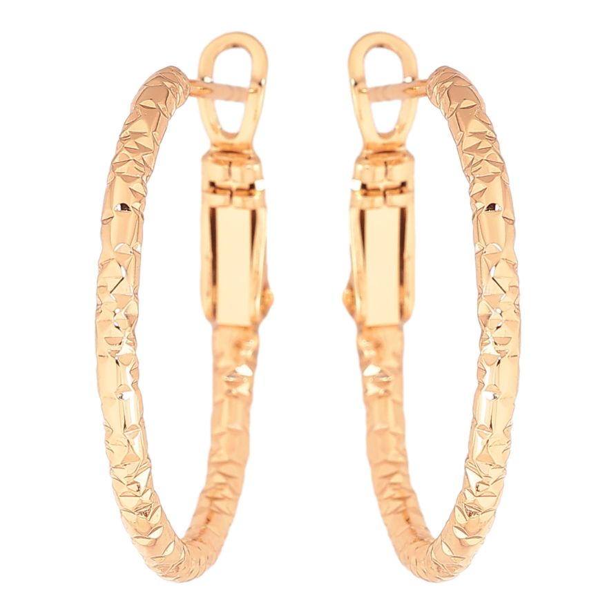 Серьги Xuping цвет Позолота 18K кольца (конго) "Декоративный узор" ø 2.5см фото №1 Серьги Xuping цвет Позолота 18K кольца (конго) "Декоративный узор" ø 2.5см фото №1