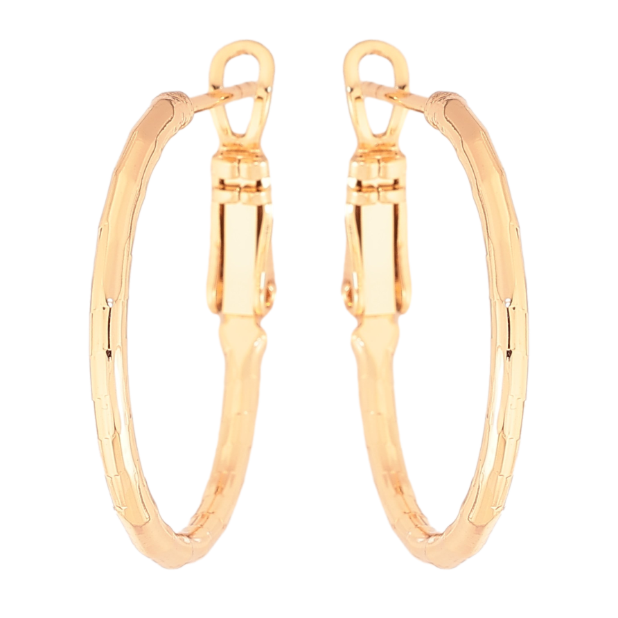 Серьги Xuping цвет Позолота 18K кольца (конго) "Декоративный узор" ø 2.5см фото №1 Серьги Xuping цвет Позолота 18K кольца (конго) "Декоративный узор" ø 2.5см фото №1