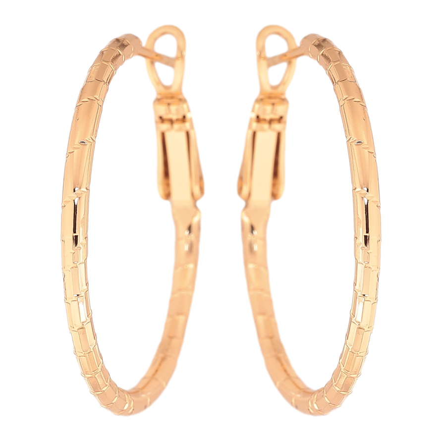 Серьги Xuping цвет Позолота 18K кольца (конго) "Декоративный узор" ø 3см фото №1 Серьги Xuping цвет Позолота 18K кольца (конго) "Декоративный узор" ø 3см фото №1