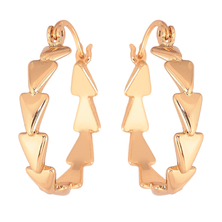 Серьги Xuping цвет Позолота 18K кольца (конго) "Декоративный узор" ø 2.5см фото №23