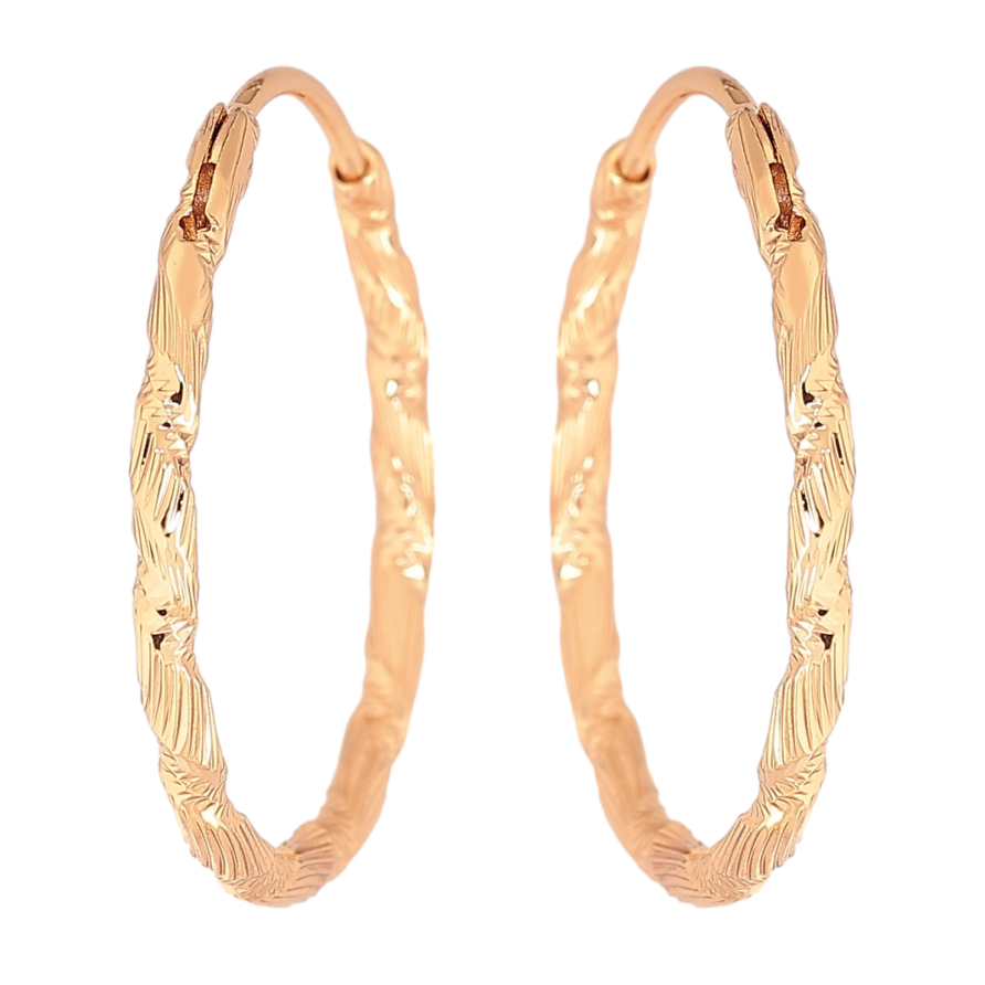 Серьги Xuping цвет Позолота 18K кольца (конго) "Декоративный узор" ø 2.5см фото №1 Серьги Xuping цвет Позолота 18K кольца (конго) "Декоративный узор" ø 2.5см фото №1