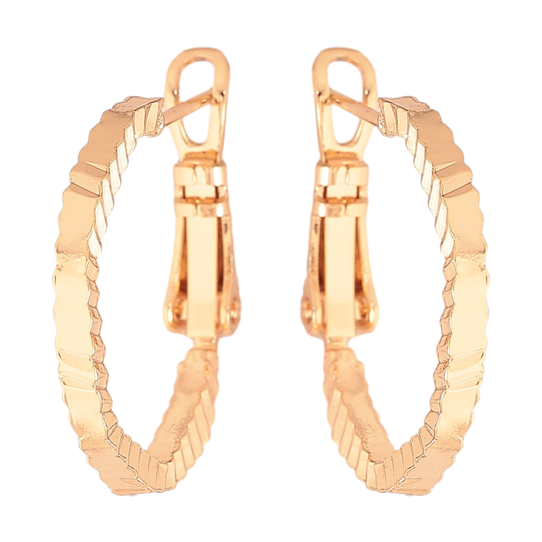 Серьги Xuping цвет Позолота 18K кольца (конго) "Декоративный узор" ø 2см фото №18