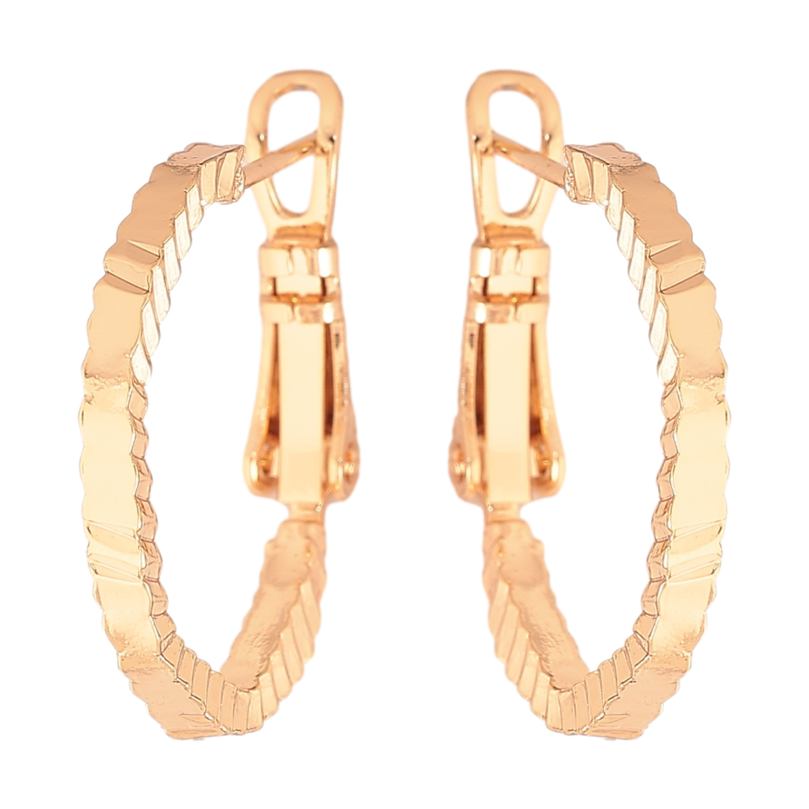 Серьги Xuping цвет Позолота 18K кольца (конго) "Декоративный узор" ø 2см фото №1