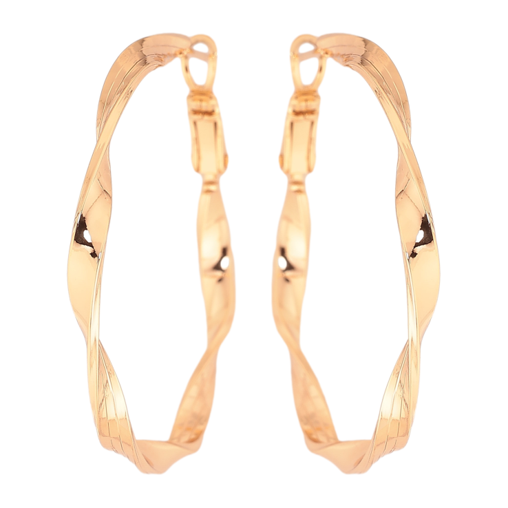 Серьги Xuping цвет Позолота 18K кольца (конго) "Декоративный узор" ø 4см фото №10