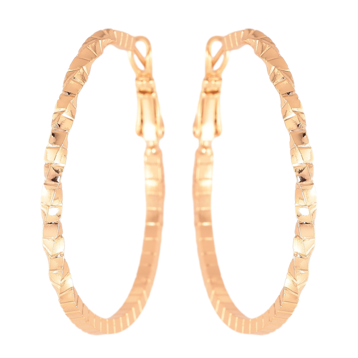 Серьги Xuping цвет Позолота 18K кольца (конго) "Декоративный узор" ø 4см фото №18