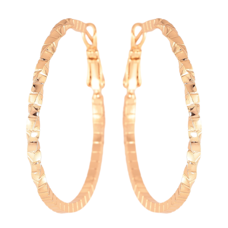 Сережки Xuping колір Позолота 18K кільця (конго) "Декоративний візерунок" ø 4см фото №8 Сережки Xuping колір Позолота 18K кільця (конго) "Декоративний візерунок" ø 4см фото №8