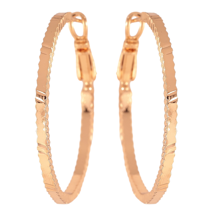 Серьги Xuping цвет Позолота 18K кольца (конго) "Декоративный узор" ø 3,5см фото №17
