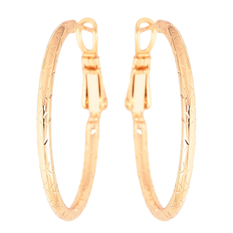 Сережки Xuping колір Позолота 18K кільця (конго) "Декоративний візерунок" ø 3см фото №13 Сережки Xuping колір Позолота 18K кільця (конго) "Декоративний візерунок" ø 3см фото №13
