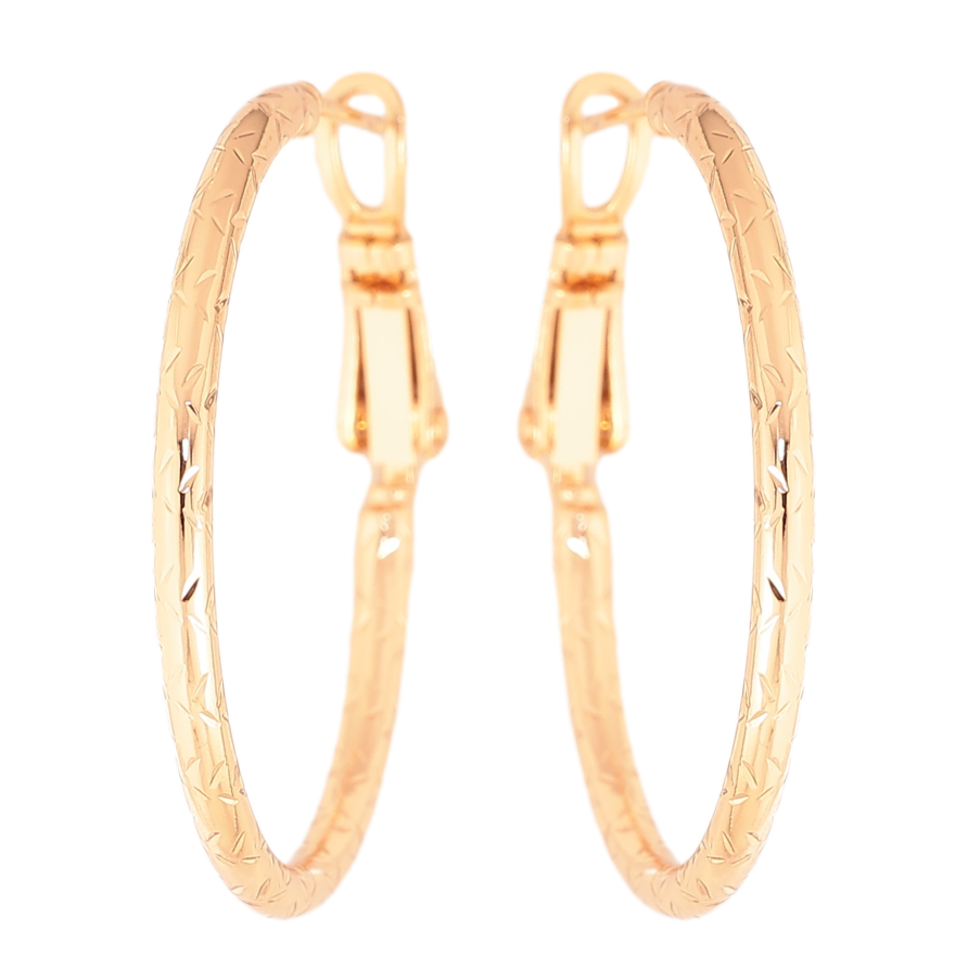 Серьги Xuping цвет Позолота 18K кольца (конго) "Декоративный узор" ø 3см фото №1 Серьги Xuping цвет Позолота 18K кольца (конго) "Декоративный узор" ø 3см фото №1