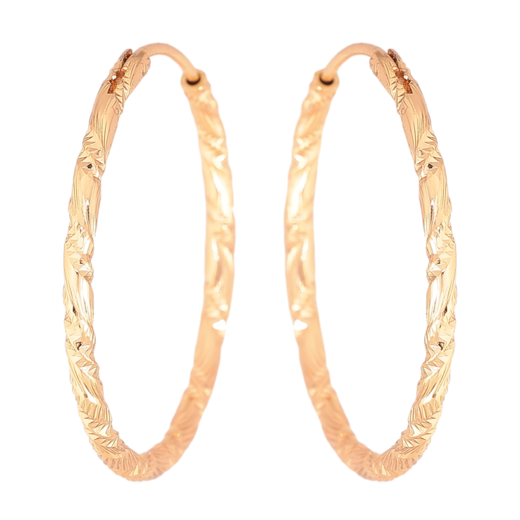 Серьги Xuping цвет Позолота 18K кольца (конго) "Декоративный узор" ø 3см фото №3 Серьги Xuping цвет Позолота 18K кольца (конго) "Декоративный узор" ø 3см фото №3