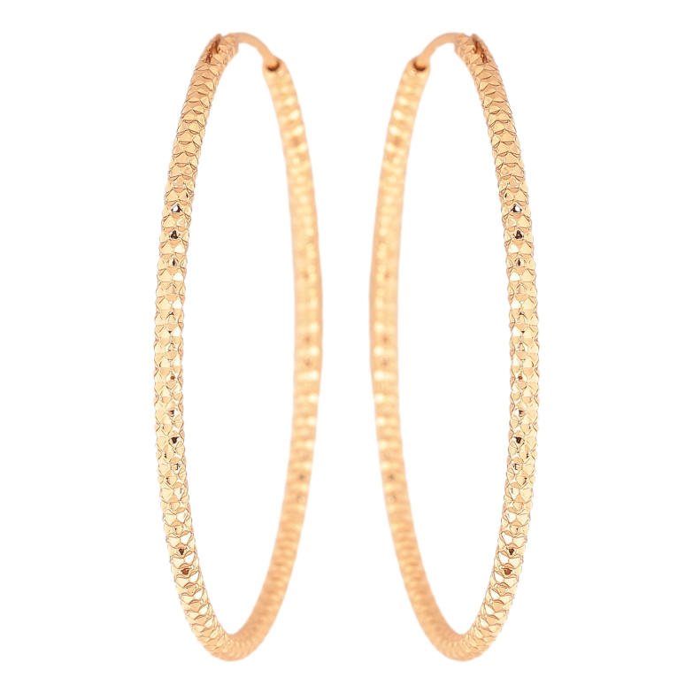 Сережки Xuping колір Позолота 18K кільця (конго) "Декоративний візерунок" ø 5см фото №3