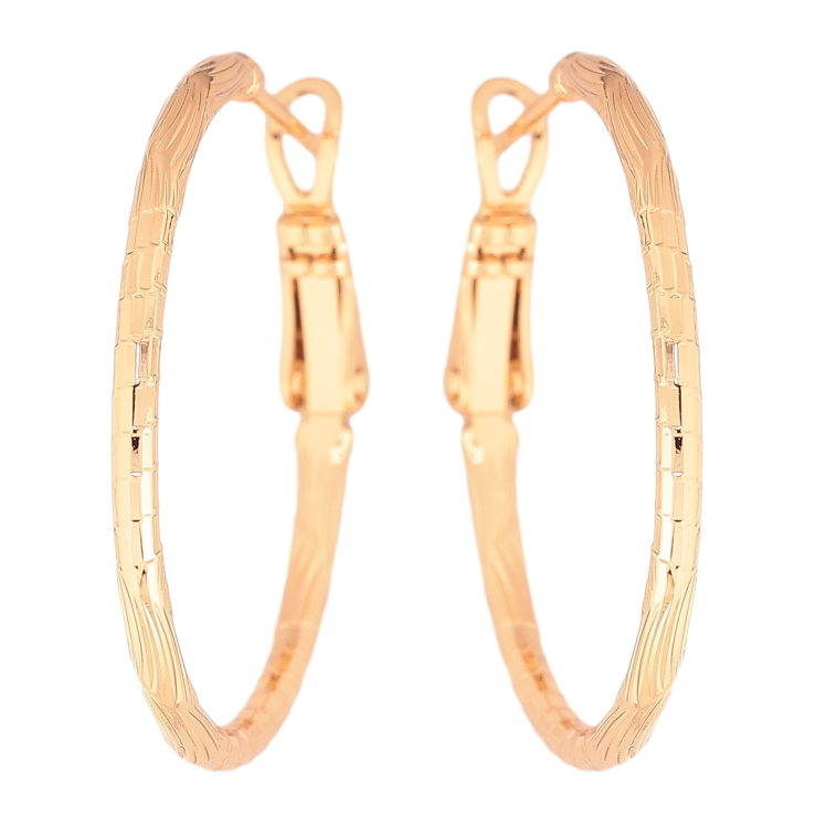 Серьги Xuping цвет Позолота 18K кольца (конго) "Декоративный узор" ø 3см фото №10