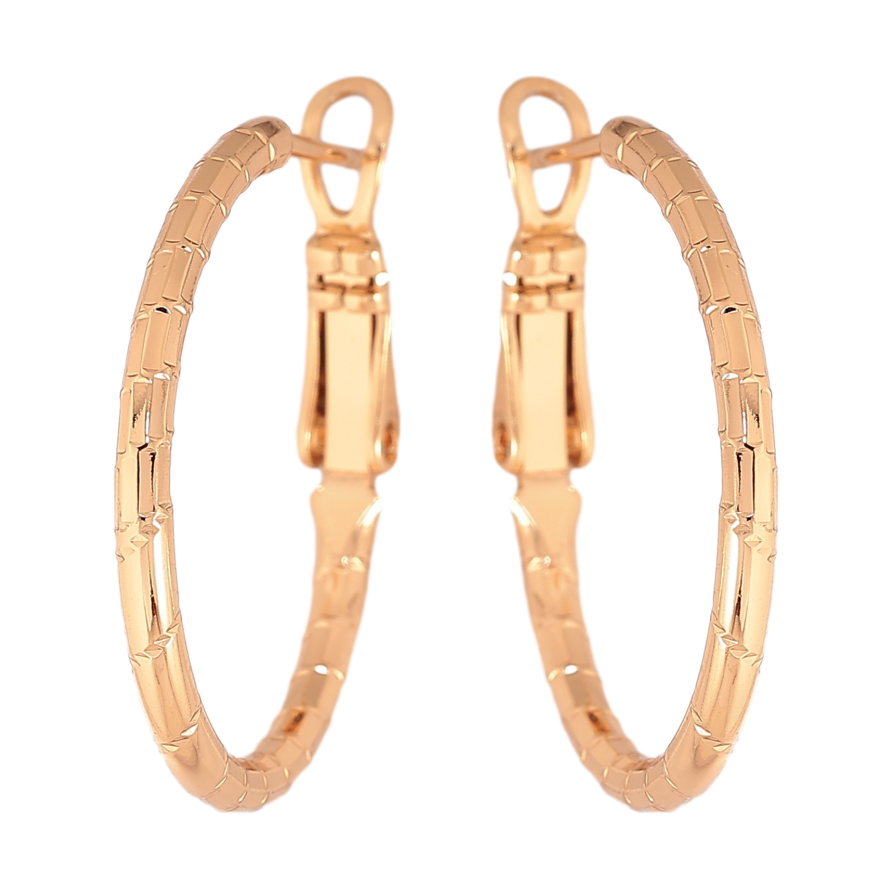 Серьги Xuping цвет Позолота 18K кольца (конго) "Декоративный узор" ø 2.5см фото №1 Серьги Xuping цвет Позолота 18K кольца (конго) "Декоративный узор" ø 2.5см фото №1