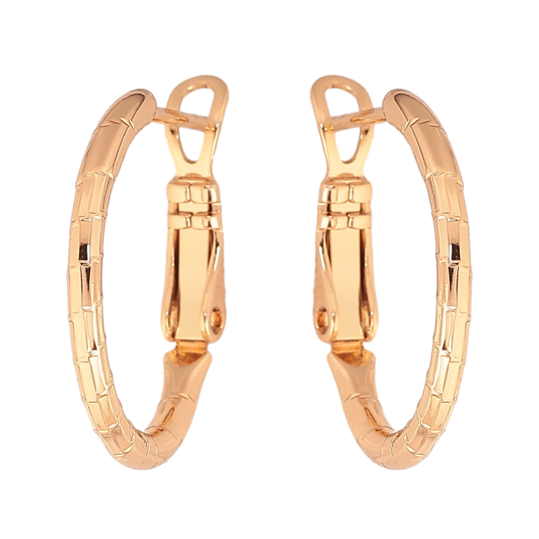 Сережки Xuping колір Позолота 18K кільця (конго) "Декоративний візерунок" ø 2см фото №9 Сережки Xuping колір Позолота 18K кільця (конго) "Декоративний візерунок" ø 2см фото №9