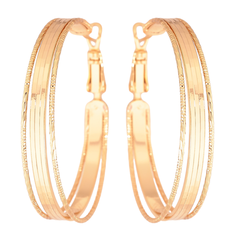 Серьги Xuping цвет Позолота 18K кольца (конго) "Декоративный узор" ø 4см фото №11 Серьги Xuping цвет Позолота 18K кольца (конго) "Декоративный узор" ø 4см фото №11