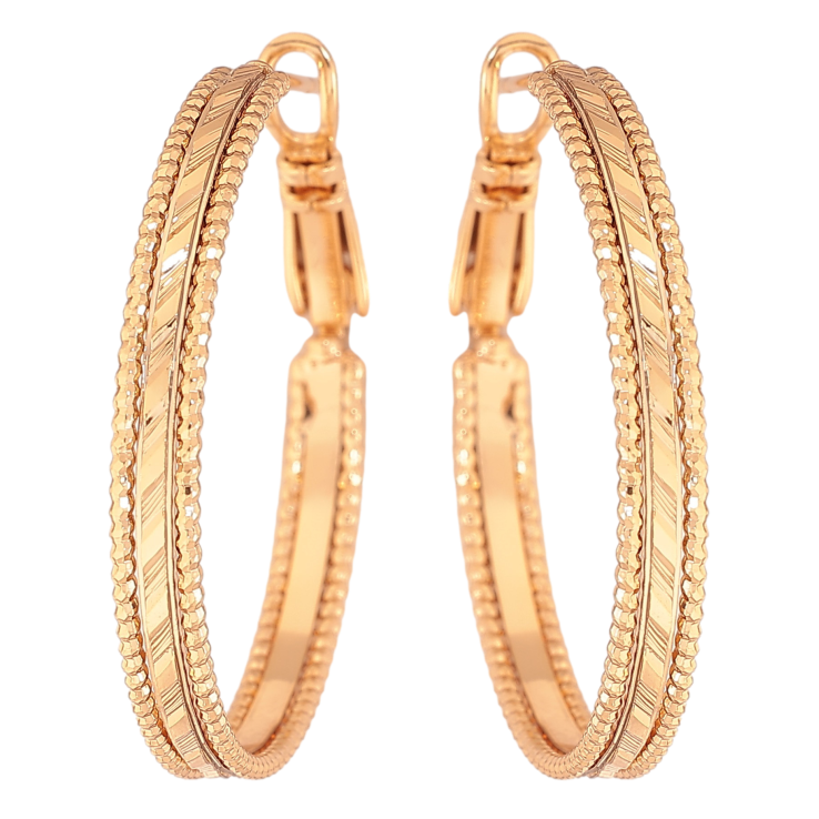 Серьги Xuping цвет Позолота 18K кольца (конго) "Декоративный узор" ø 3см фото №23