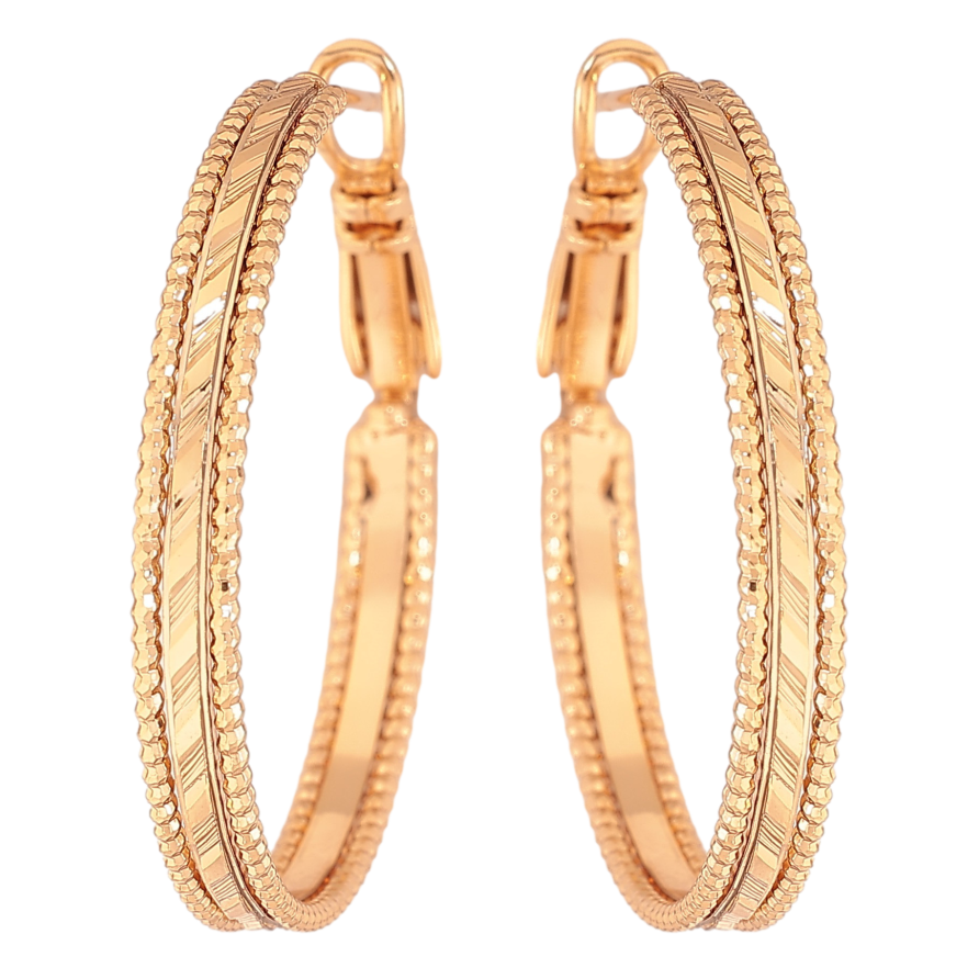 Серьги Xuping цвет Позолота 18K кольца (конго) "Декоративный узор" ø 3см фото №1 Серьги Xuping цвет Позолота 18K кольца (конго) "Декоративный узор" ø 3см фото №1