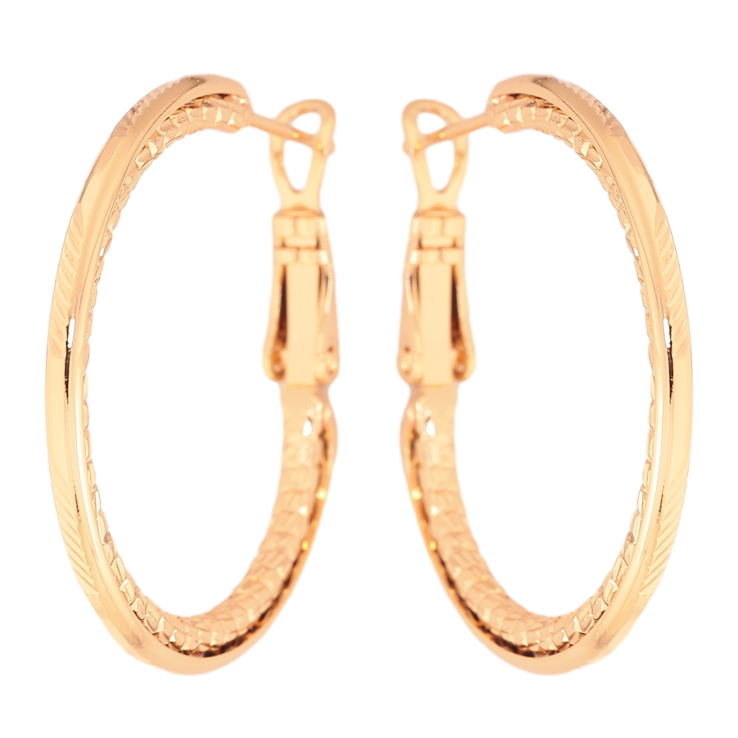 Серьги Xuping цвет Позолота 18K кольца (конго) "Декоративный узор" ø 3см фото №20
