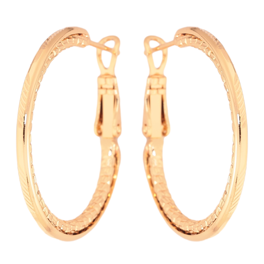 Серьги Xuping цвет Позолота 18K кольца (конго) "Декоративный узор" ø 3см фото №1 Серьги Xuping цвет Позолота 18K кольца (конго) "Декоративный узор" ø 3см фото №1