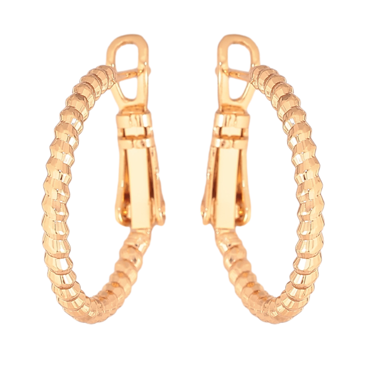 Серьги Xuping цвет Позолота 18K кольца (конго) "Декоративный узор" ø 2см фото №24
