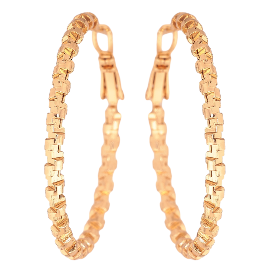 Серьги Xuping цвет Позолота 18K кольца (конго) "Декоративный узор" ø 4см фото №1 Серьги Xuping цвет Позолота 18K кольца (конго) "Декоративный узор" ø 4см фото №1
