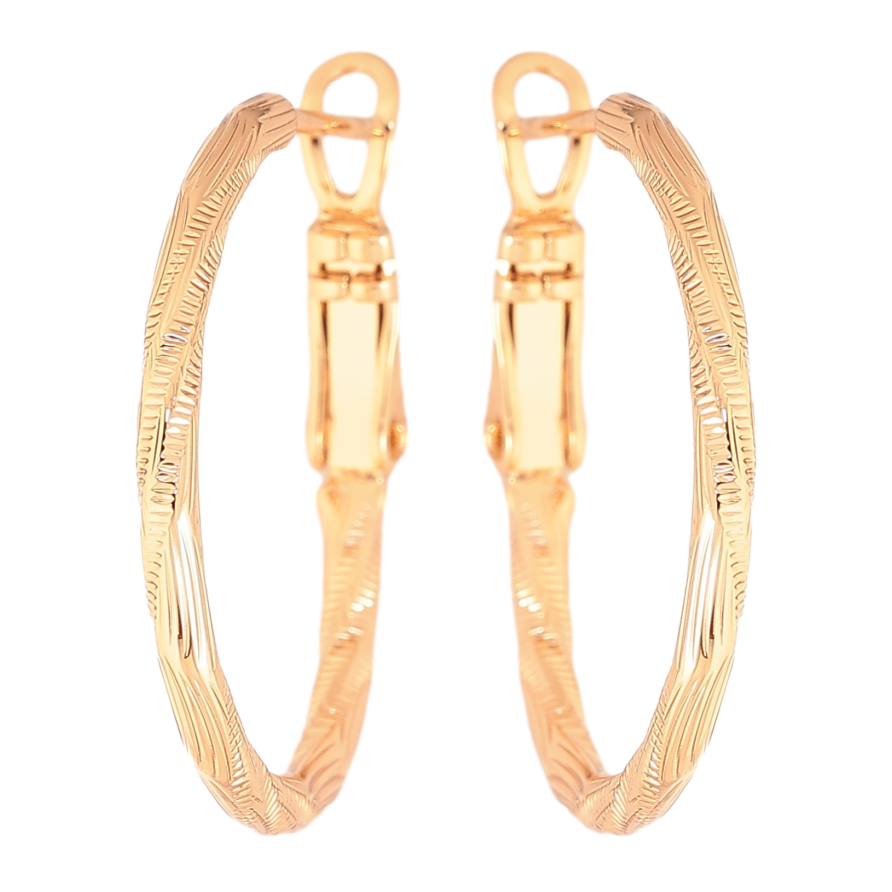 Серьги Xuping цвет Позолота 18K кольца (конго) "Декоративный узор" ø 2.5см фото №1 Серьги Xuping цвет Позолота 18K кольца (конго) "Декоративный узор" ø 2.5см фото №1