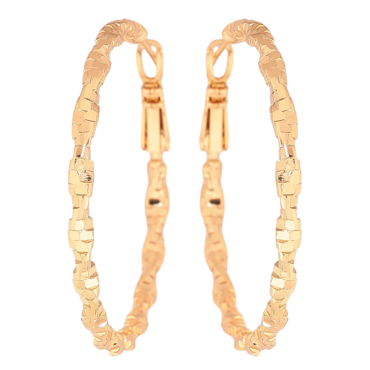Серьги Xuping цвет Позолота 18K кольца (конго) "Декоративный узор" ø 4см фото №16