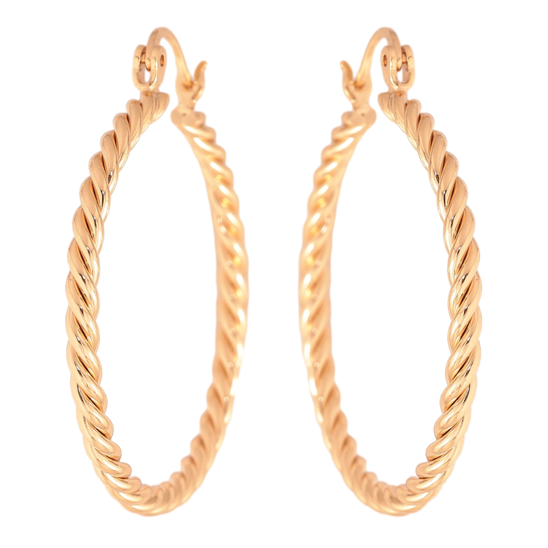 Сережки Xuping колір Позолота 18K кільця (конго) "Декоративний візерунок" ø 3.5см фото №1 Сережки Xuping колір Позолота 18K кільця (конго) "Декоративний візерунок" ø 3.5см фото №1