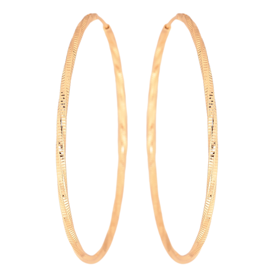 Серьги Xuping цвет Позолота 18K кольца (конго) "Декоративный узор" ø 5.8см фото №1