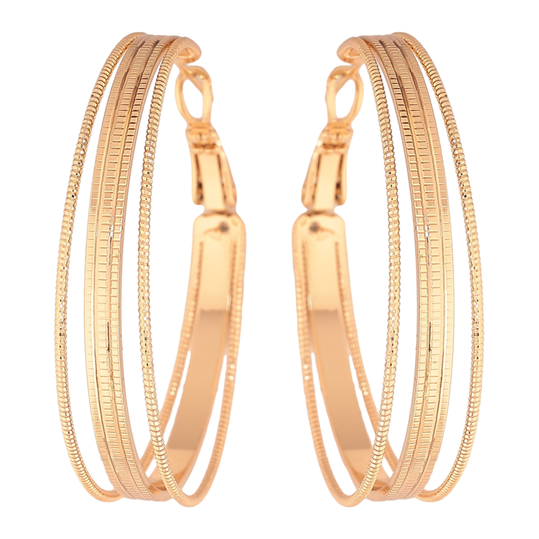 Сережки Xuping колір Позолота 18K кільця (конго) "Декоративний візерунок" ø 4см фото №20 Сережки Xuping колір Позолота 18K кільця (конго) "Декоративний візерунок" ø 4см фото №20