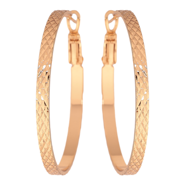 Серьги Xuping цвет Позолота 18K кольца (конго) "Декоративный узор" ø 4см фото №11