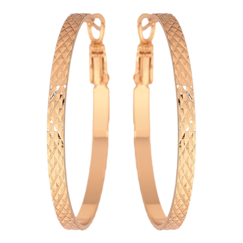 Сережки Xuping колір Позолота 18K кільця (конго) "Декоративний візерунок" ø 4см фото №13 Сережки Xuping колір Позолота 18K кільця (конго) "Декоративний візерунок" ø 4см фото №13