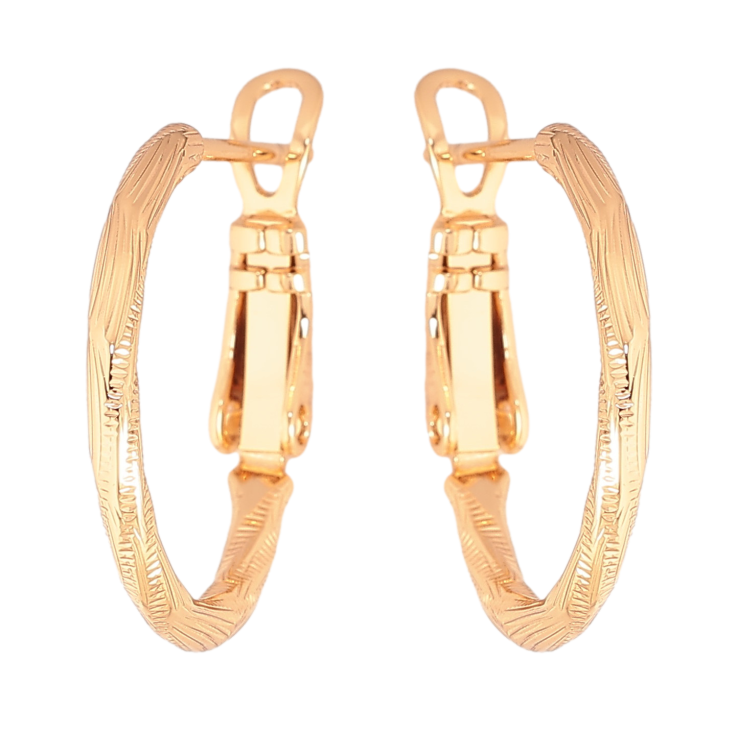Серьги Xuping цвет Позолота 18K кольца (конго) "Декоративный узор" ø 2см фото №7