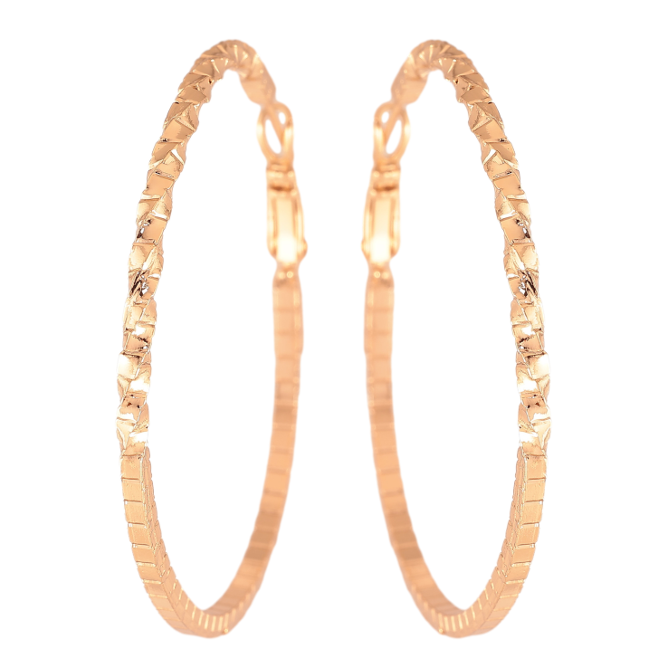 Серьги Xuping цвет Позолота 18K кольца (конго) "Декоративный узор" ø 5см фото №21
