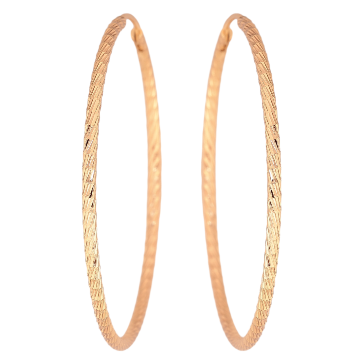 Серьги Xuping цвет Позолота 18K кольца (конго) "Декоративный узор" ø 4.8см фото №9