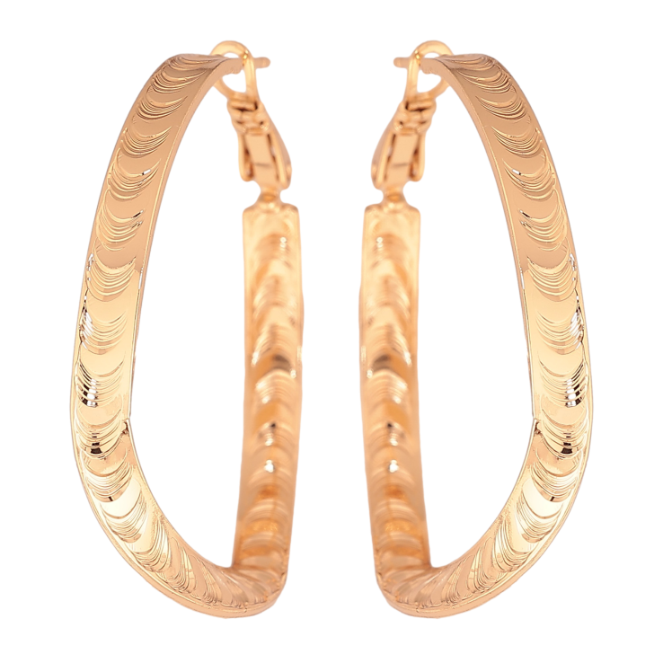 Серьги Xuping цвет Позолота 18K кольца (конго) "Декоративный узор" ø 4см фото №15