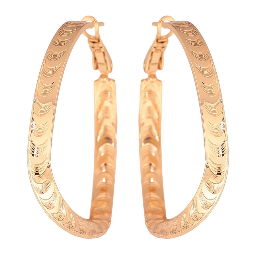Серьги Xuping цвет Позолота 18K кольца (конго) "Декоративный узор" ø 4см фото №1 Серьги Xuping цвет Позолота 18K кольца (конго) "Декоративный узор" ø 4см фото №1