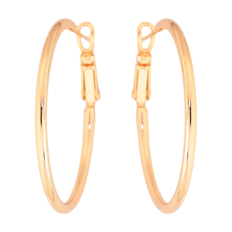 Сережки Xuping колір Позолота 18K кільця (конго) "Класика" ø 3.5см фото №2
