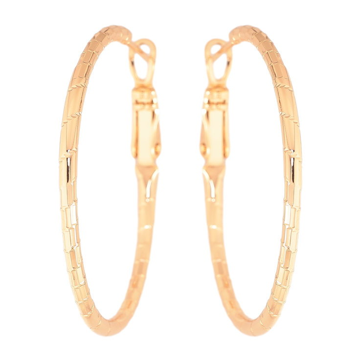 Серьги Xuping цвет Позолота 18K кольца (конго) "Декоративный узор" ø 3.5см фото №19