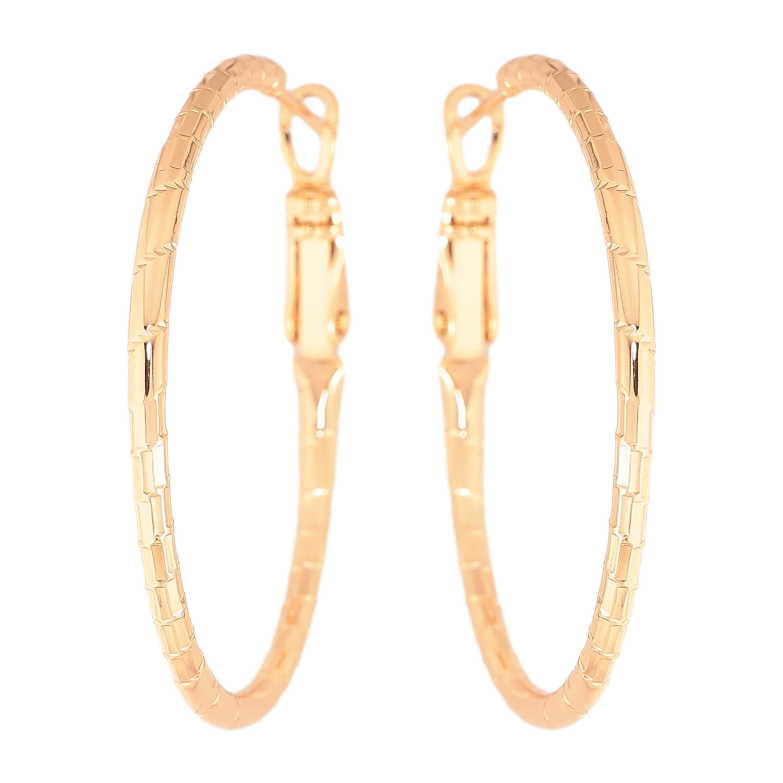 Сережки Xuping колір Позолота 18K кільця (конго) "Декоративний візерунок" ø 3.5см фото №13